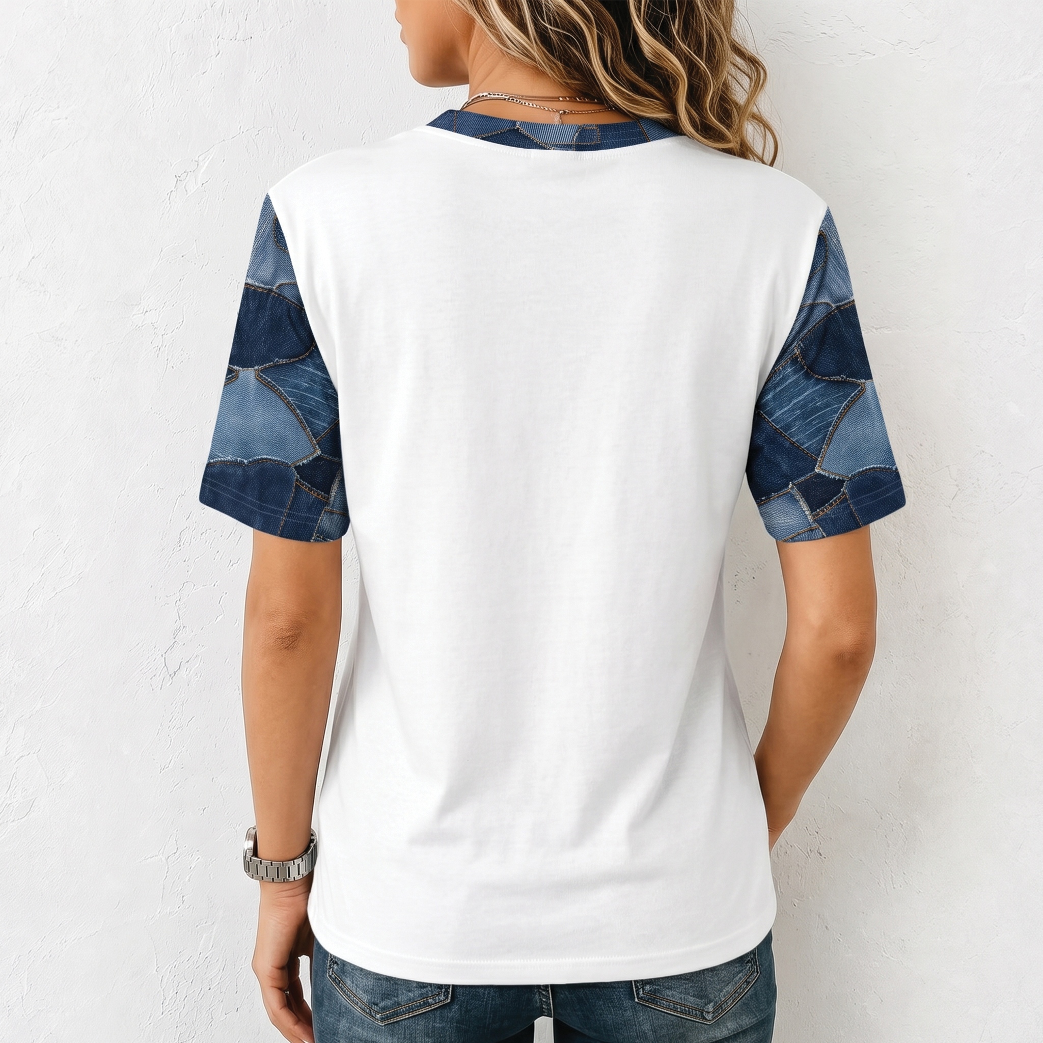 Western Horse Denim Print All Over Print Shirt