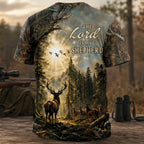 Christian Hunting All Over Print Shirt, Psalm 23 The Lord Is My Shepherd Tee