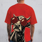 Hypnotic Cow with Sunglasses All Over Print Shirt