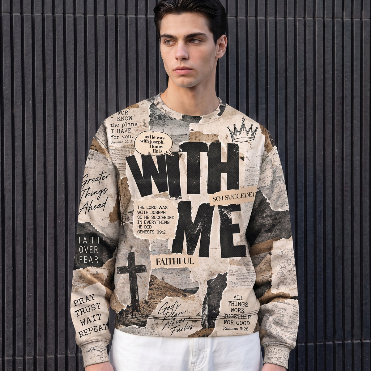 Faith & Bible Verses Aesthetic Collage Hoodie