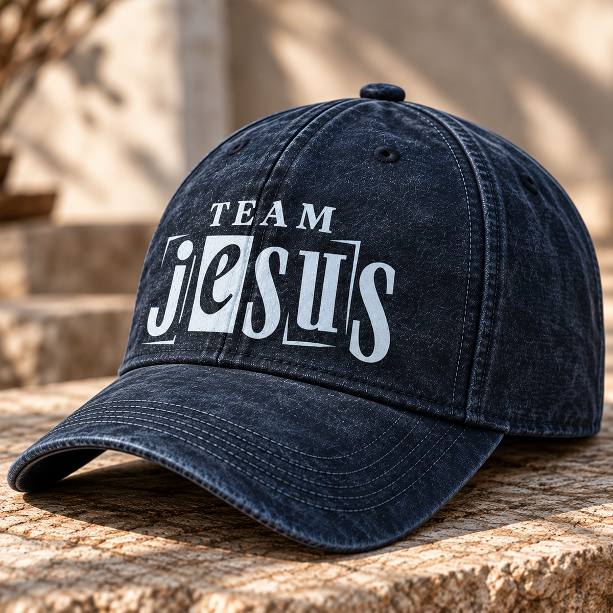 Team Jesus Christian Washed Baseball Cap