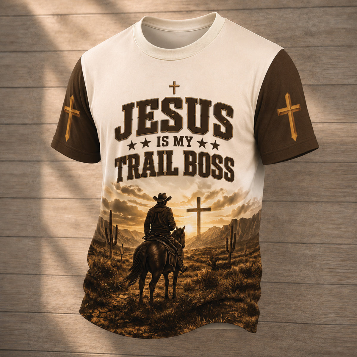 Jesus Is My Trail Boss Christian All Over Print Shirt, Western Cowboy Shirt