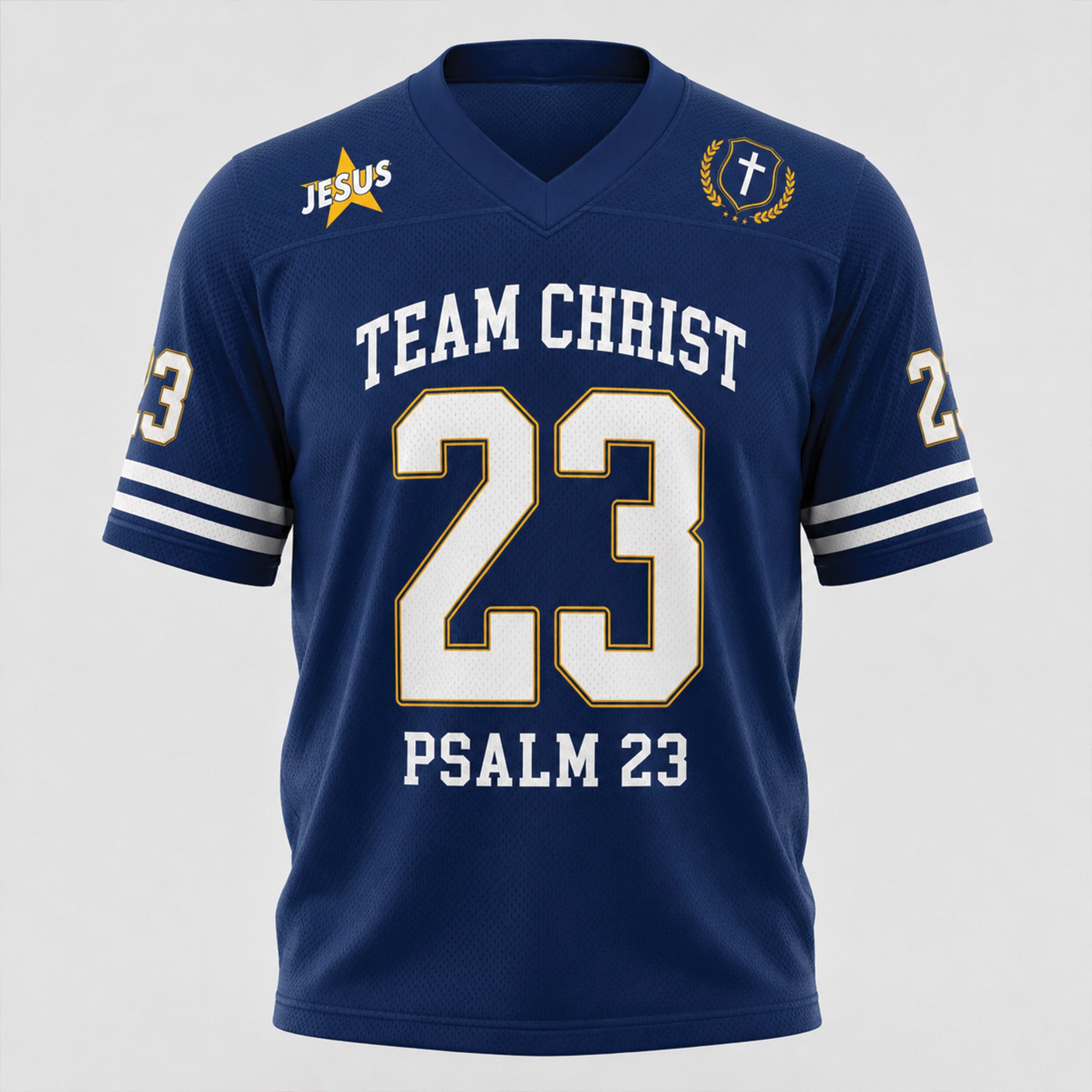 Custom Christian Football Jersey, Psalm 23 Bible Verse Shirt