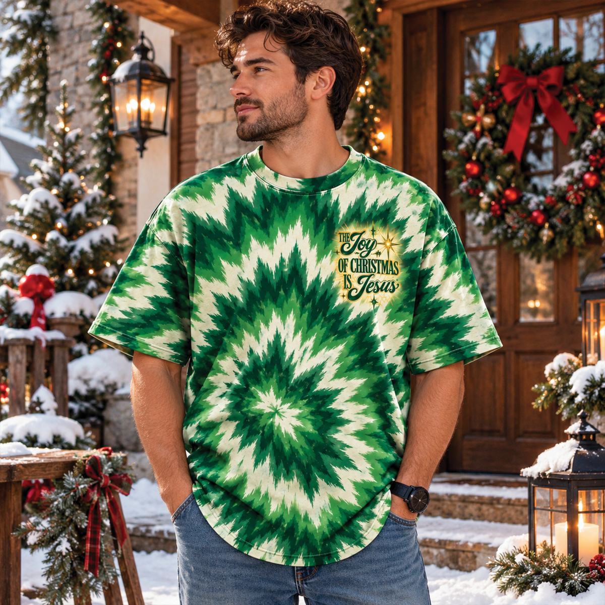 The Joy of Christmas Is Jesus Tie-Dye T-Shirt, Sweatshirt & Hoodie