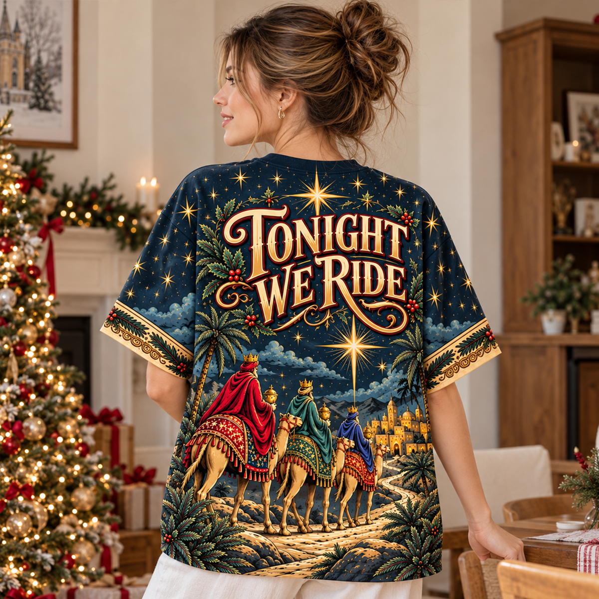 Tonight We Ride Three Wise Men Christian Christmas All Over Print Shirt