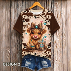 Cute Highland Cow Coffee All Over Print Shirt, Animal Lover Shirt