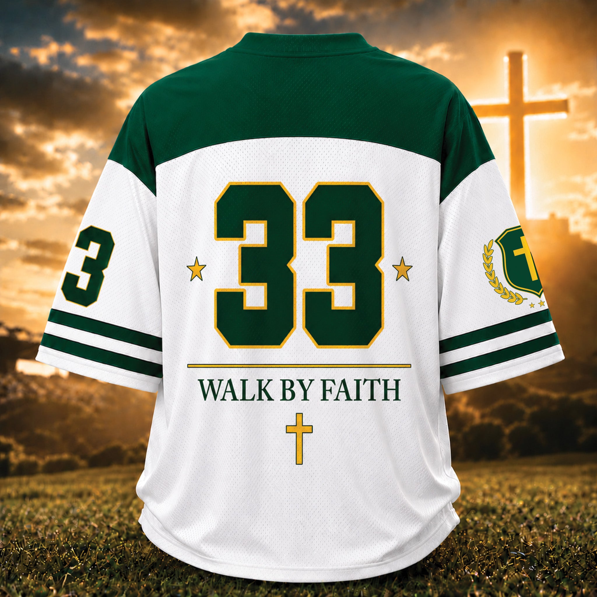 Jesus Team Christian Football Jersey, Walk By Faith Christian Shirt