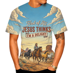 First of all Jesus Thinks I'm a delight All Over Print Shirt, Christian Cowboy Tee