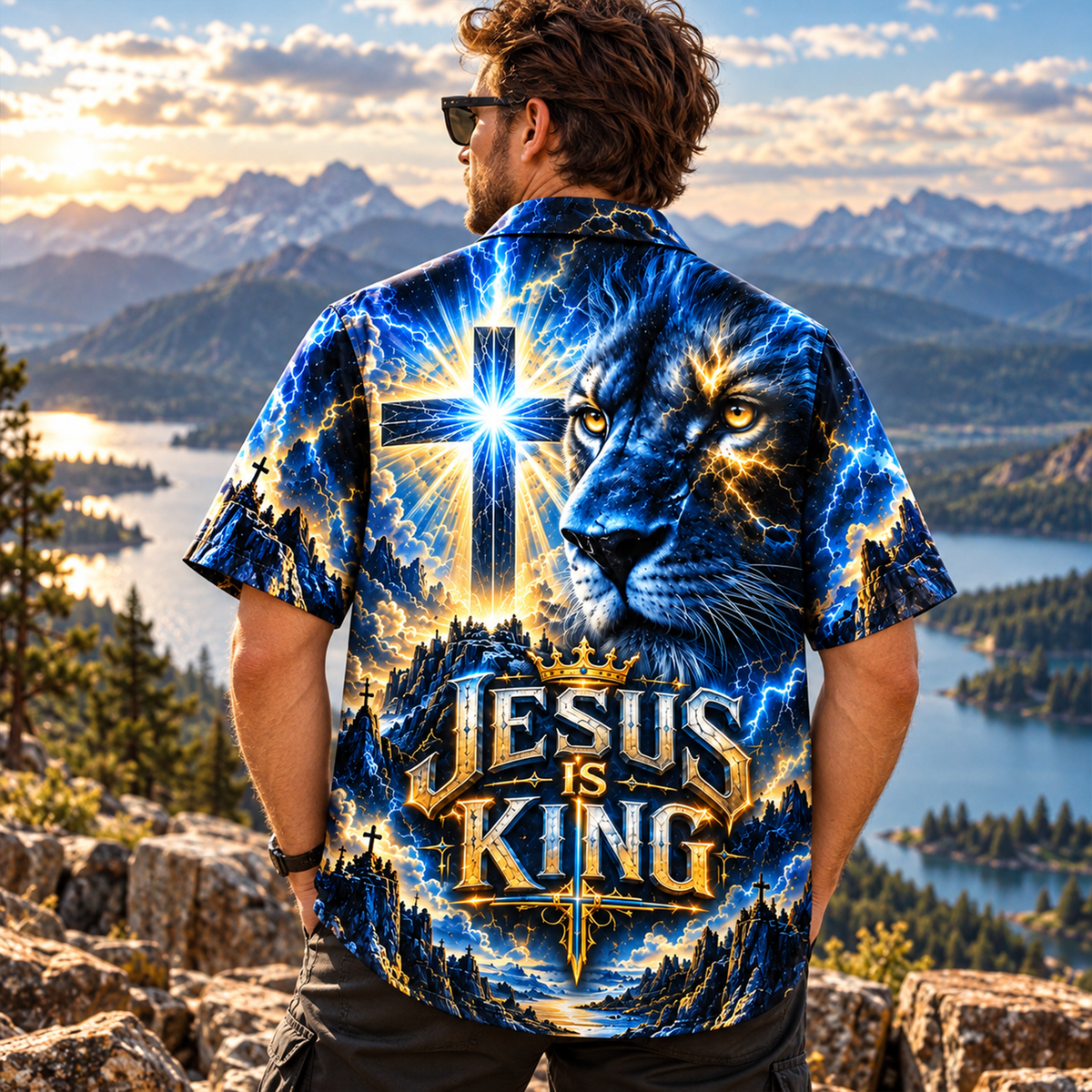 Jesus Is King Lion of Judah Christian Hawaiian Shirt