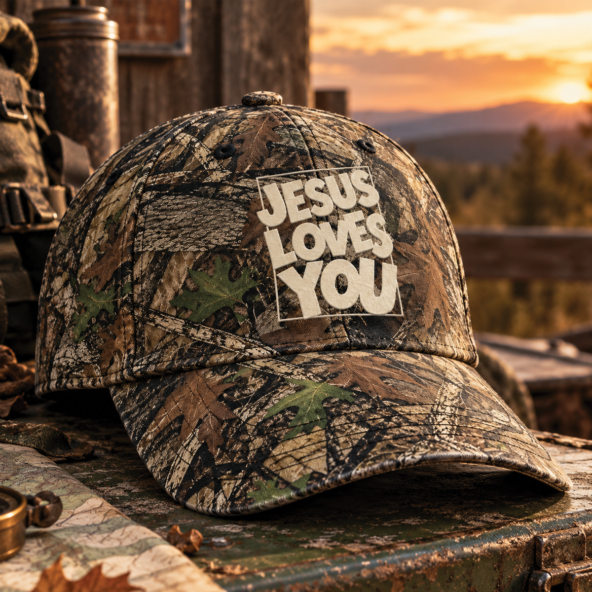 Jesus Loves You Camo Hat - Christian Baseball Cap