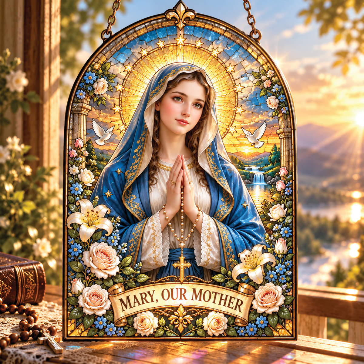 Mary Our Mother Acrylic Suncatcher