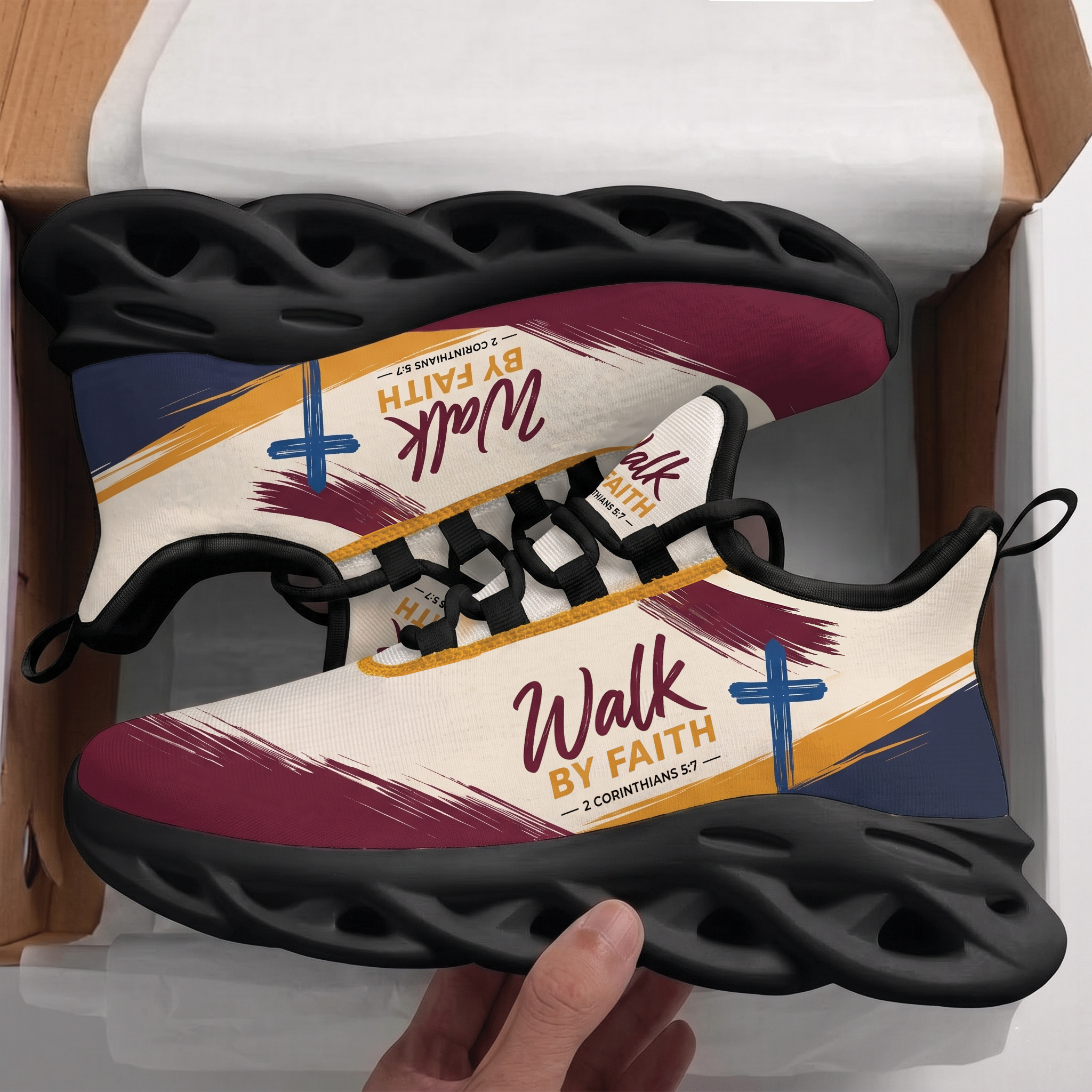 Walk By Faith Unisex Sneakers, Christian Max Soul Shoes