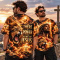 There Is Power in the Name of Jesus Lion of Judah Christian All Over Print Shirt