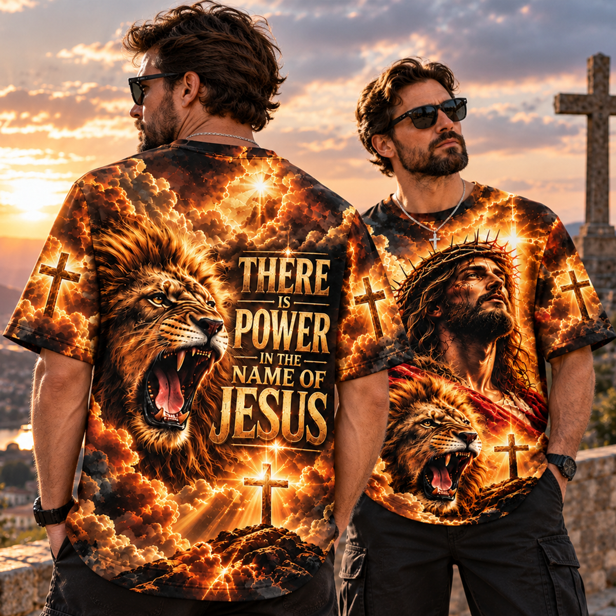 There Is Power in the Name of Jesus Lion of Judah Christian All Over Print Shirt