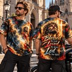 Blessed By God Loved By Jesus Led By The Spirit Christian All Over Print Shirt