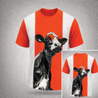 Pop Art Cow with Sunglasses All Over Print Shirt