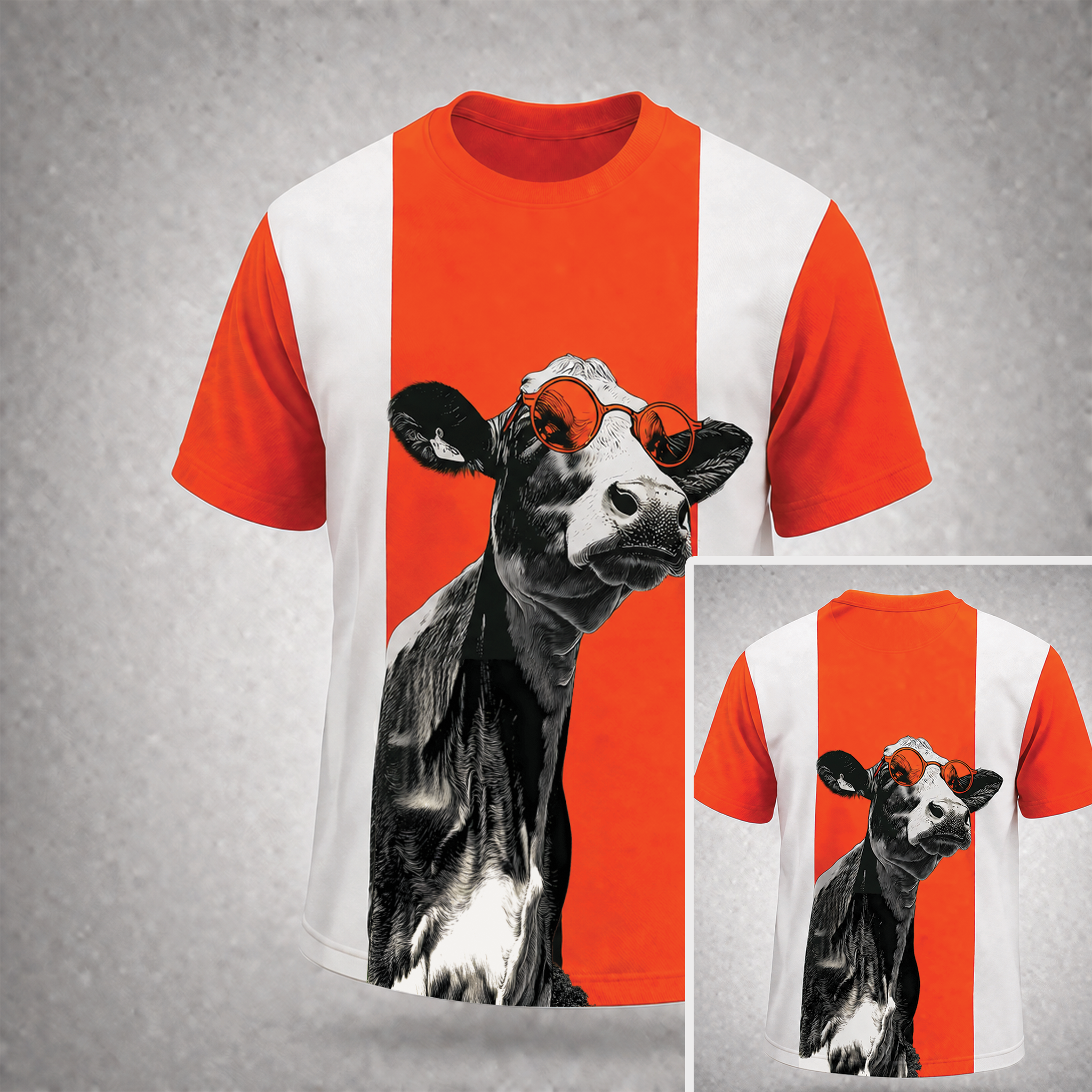 Pop Art Cow with Sunglasses All Over Print Shirt