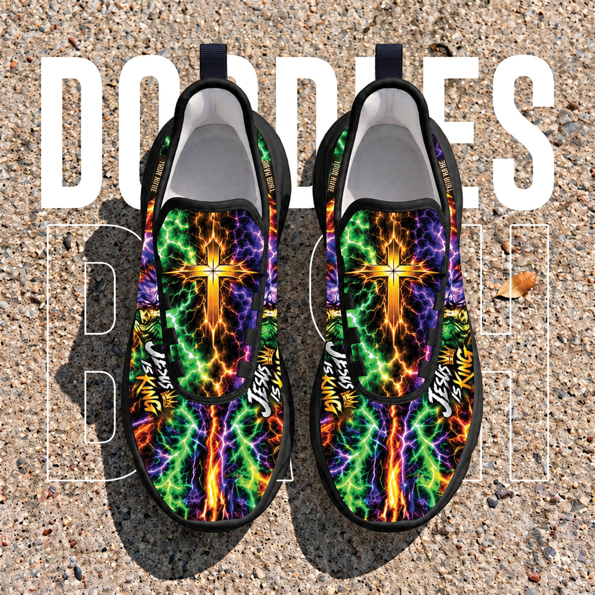Personalized Jesus Is King Sneakers - Christian Max Soul Shoes