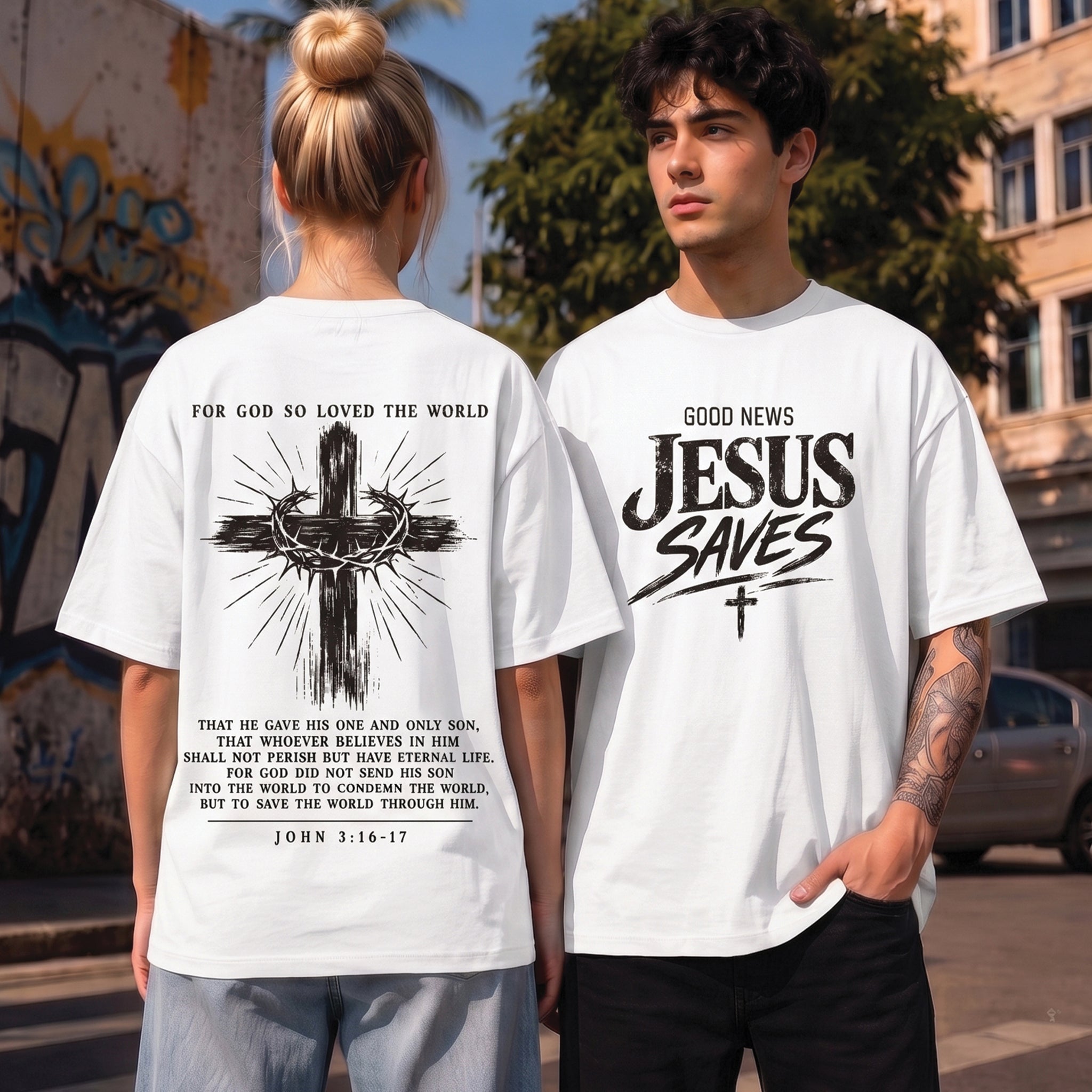 Good News Jesus Saves T-Shirt, Christian Bible Verse Hoodie