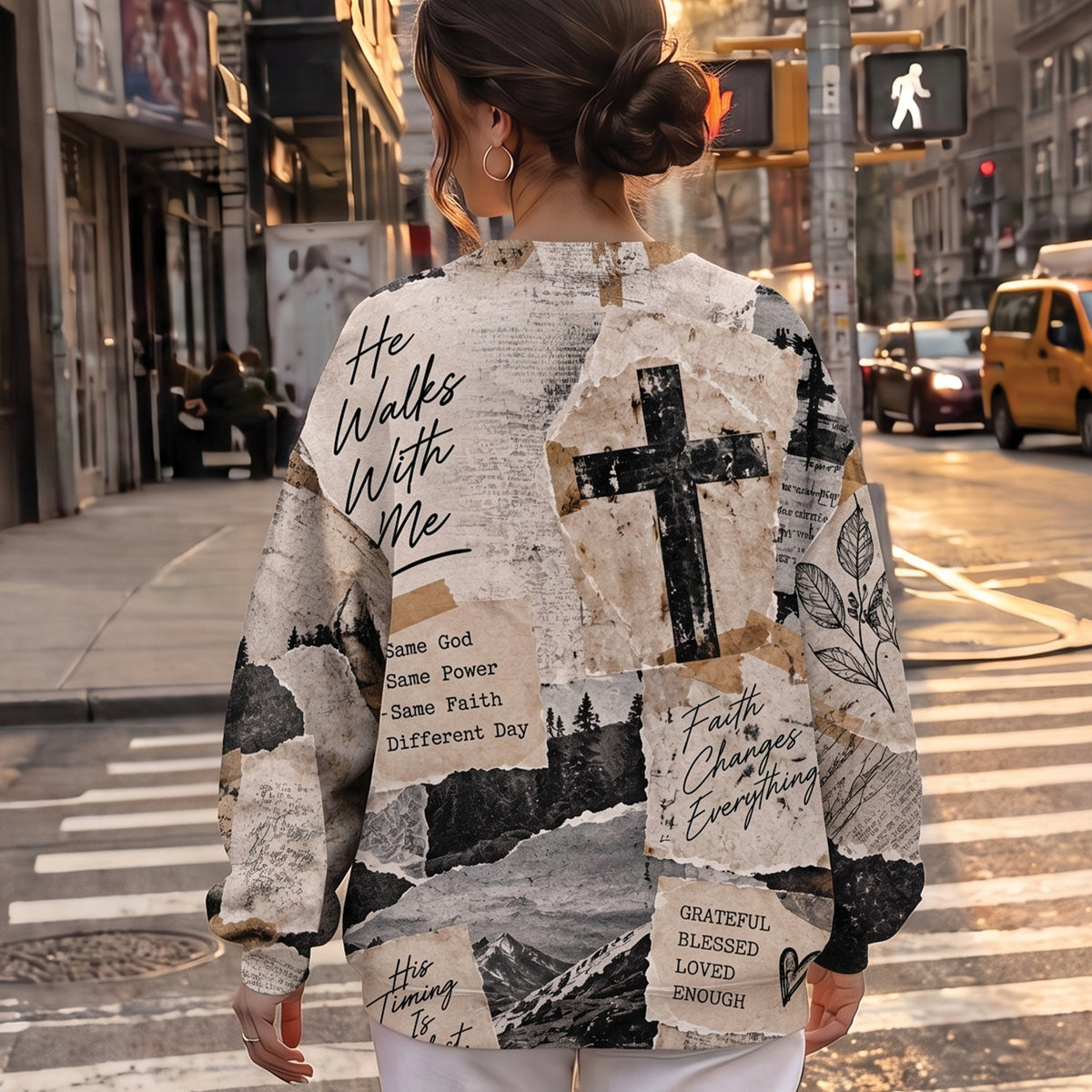 Faith & Bible Verses Aesthetic Collage Hoodie