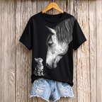 Horse and Cat All Over Print Shirt, Animal Lover T-shirt