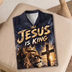 Jesus Is King Hawaiian Shirt - Christian Lion of Judah Shirt