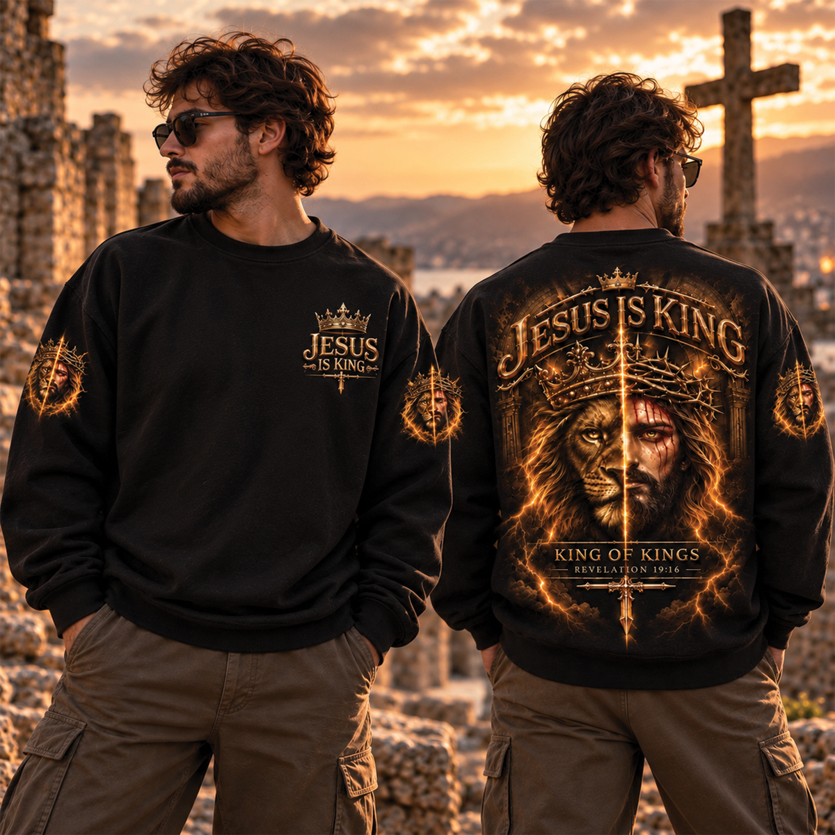 Jesus Is King Lion of Judah Faith T-Shirt, Sweatshirt & Hoodie