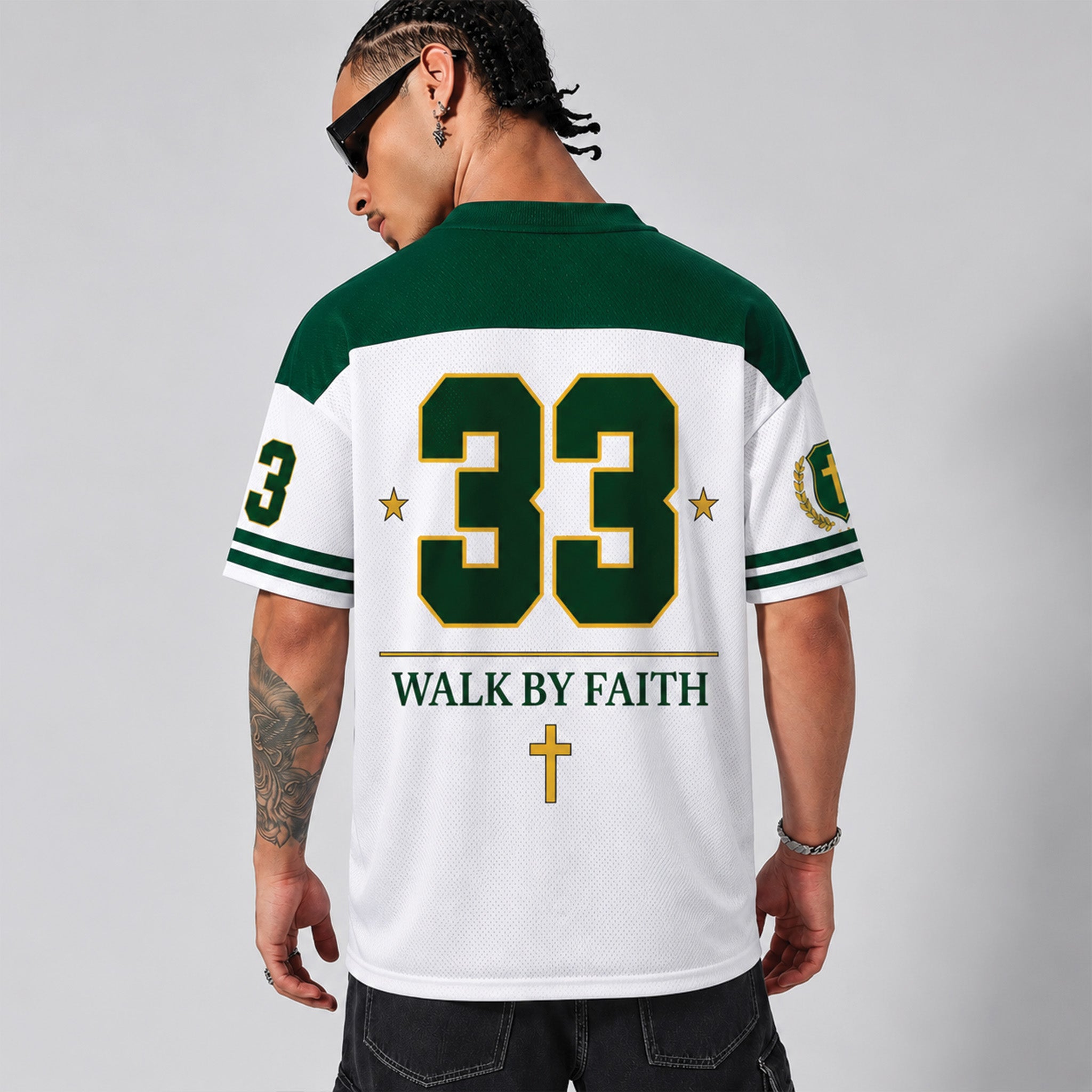 Jesus Team Christian Football Jersey, Walk By Faith Christian Shirt