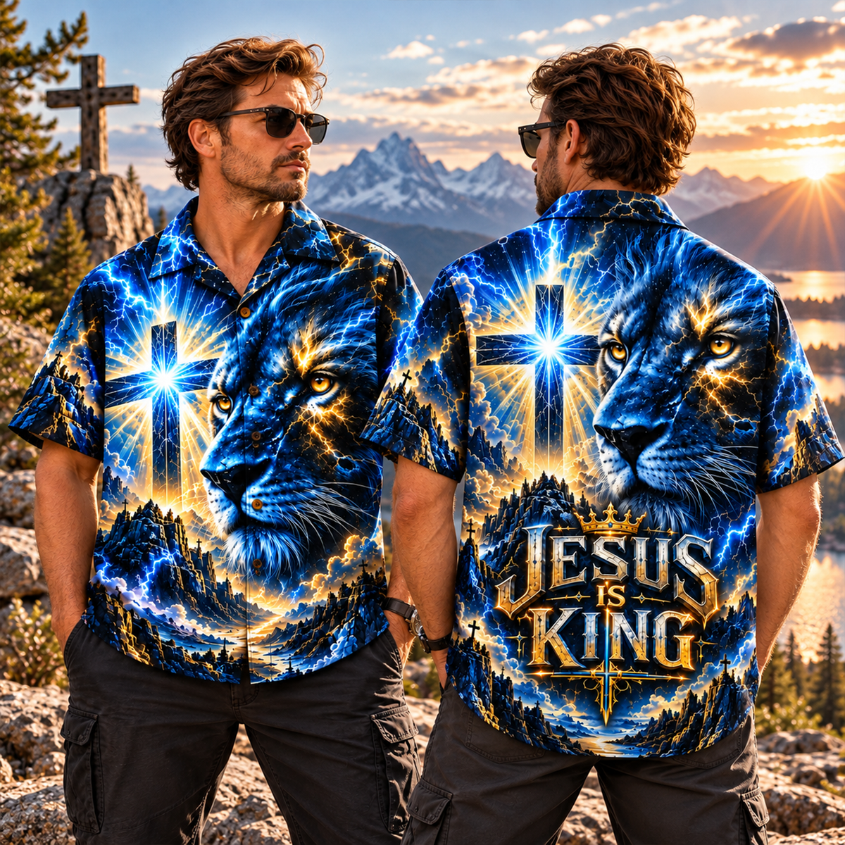 Jesus Is King Lion of Judah Christian Hawaiian Shirt