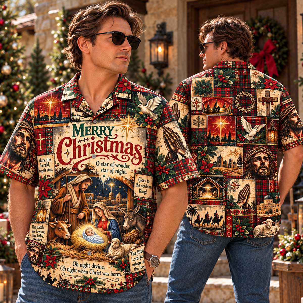 Christian Nativity Merry Christmas Hawaiian Shirt