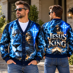 Jesus Is King Lion of Judah Christian Cardigan