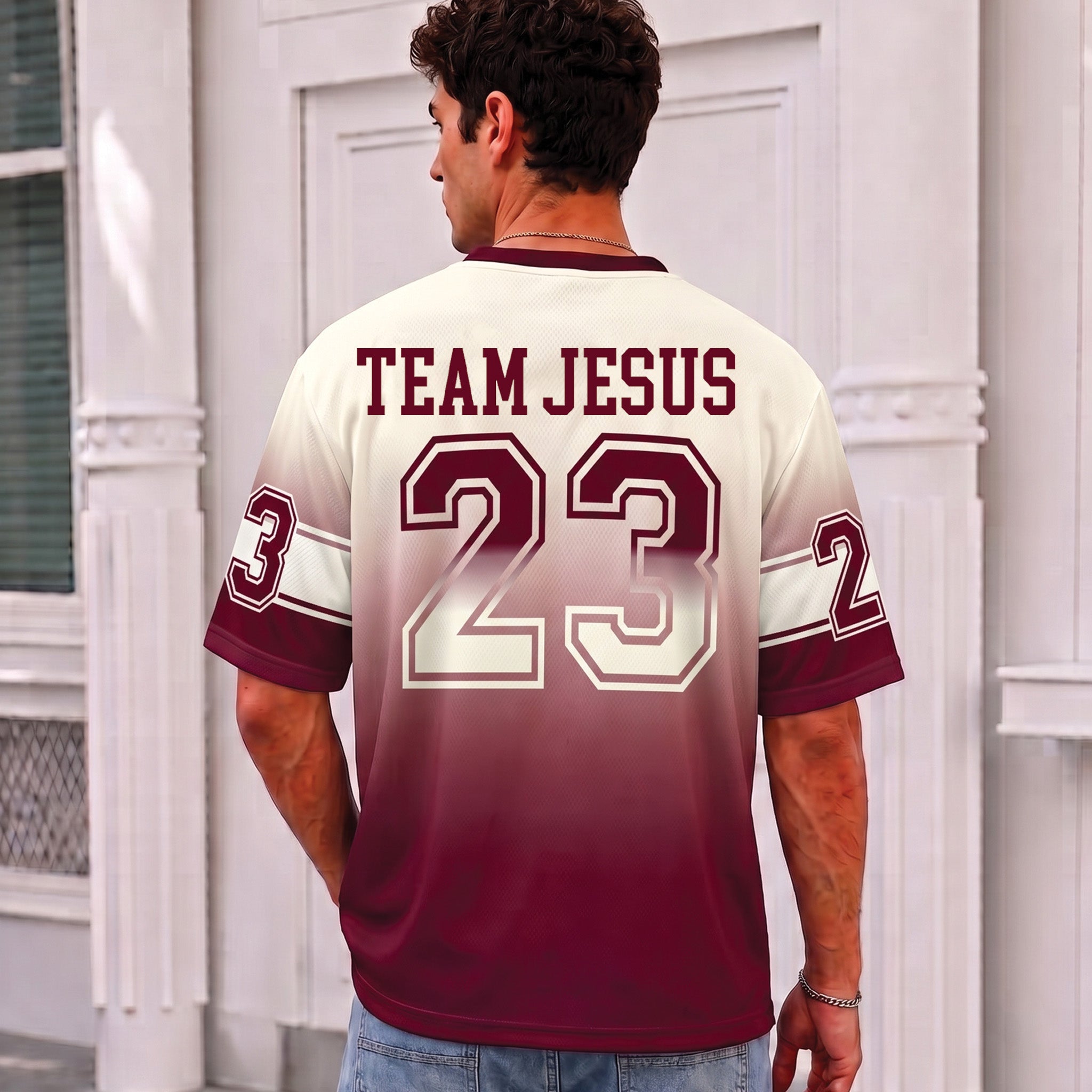 Christian Football Jersey, The Lord Is My Shepherd Faith Jersey