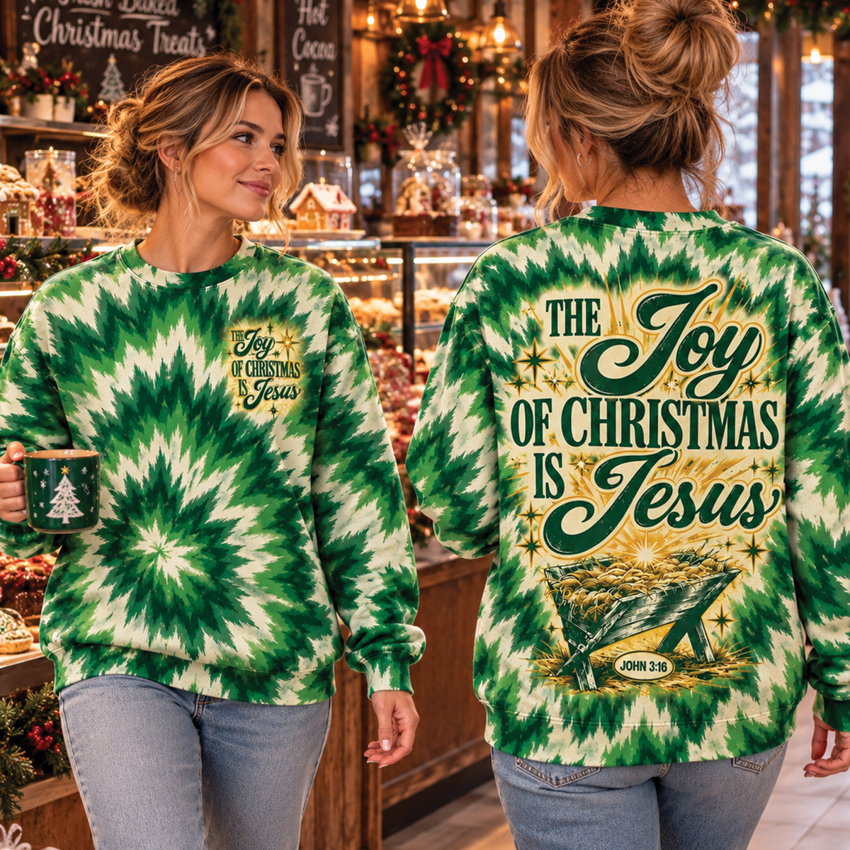 The Joy of Christmas Is Jesus Tie-Dye T-Shirt, Sweatshirt & Hoodie