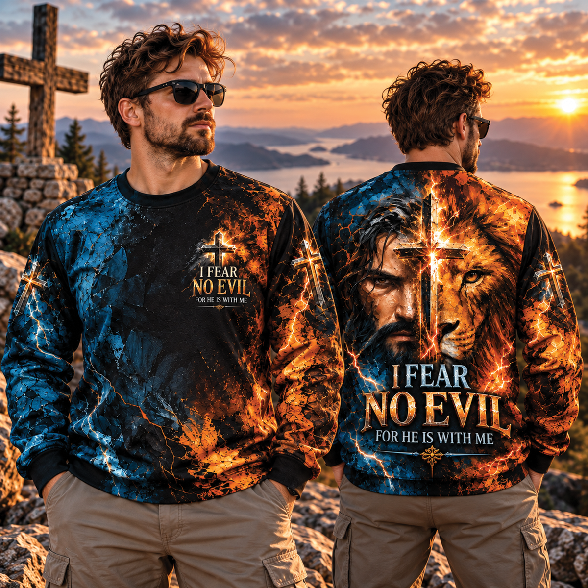 I Fear No Evil For He Is With Me Christian T-Shirt, Sweatshirt & Hoodie