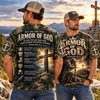 Armor of God Ephesians 6:11 Christian Camo All Over Print Shirt