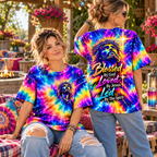 Blessed By God Loved By Jesus Led By The Spirit Tie Dye Christian All Over Print Shirt