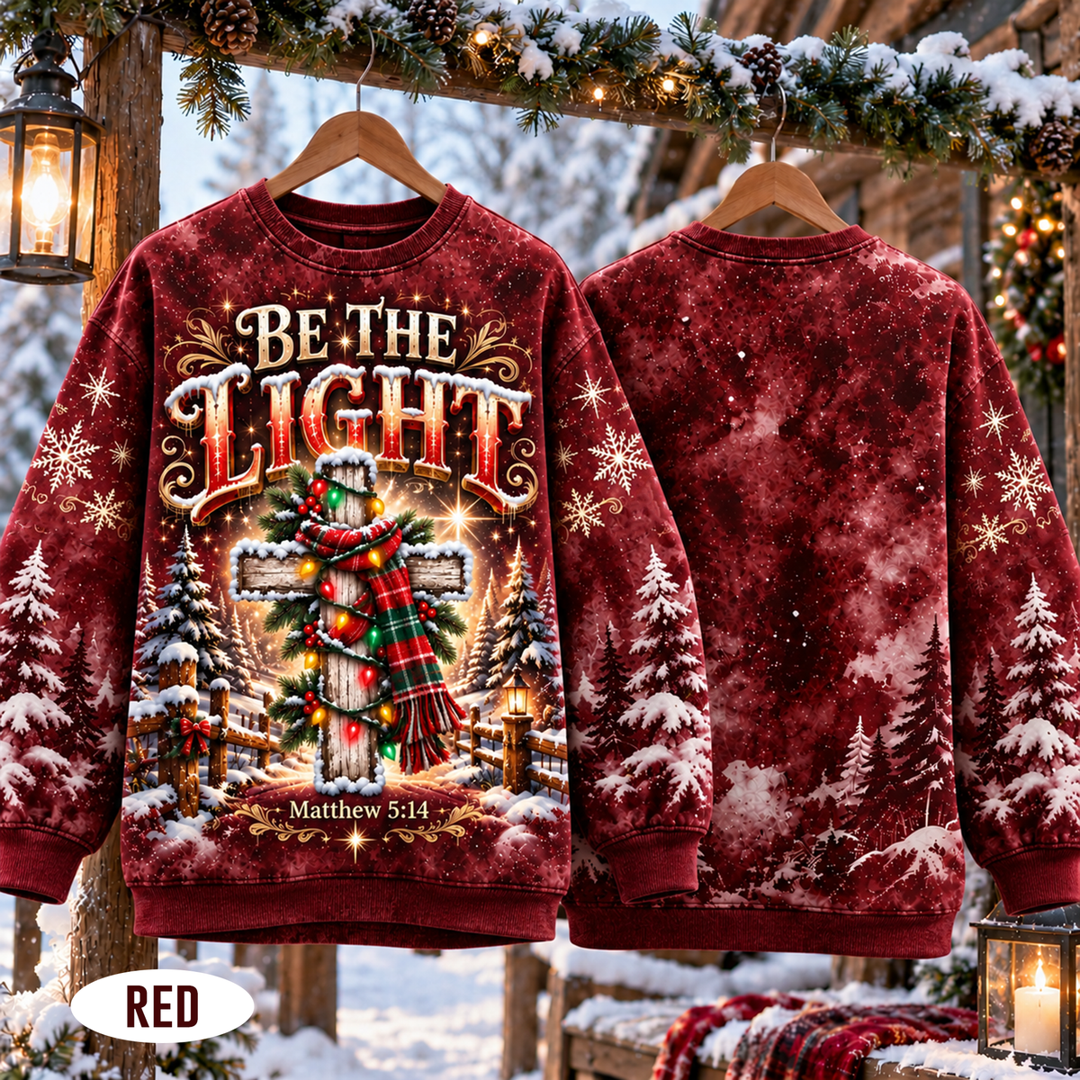 Be The Light Matthew 5:14 Christian Christmas All Over Print Shirt