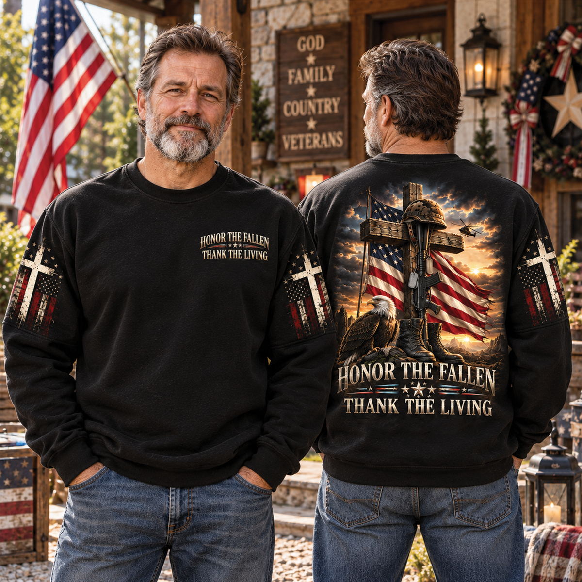 Honor The Fallen Thank The Living Veterans Memorial T-Shirt, Sweatshirt & Hoodie