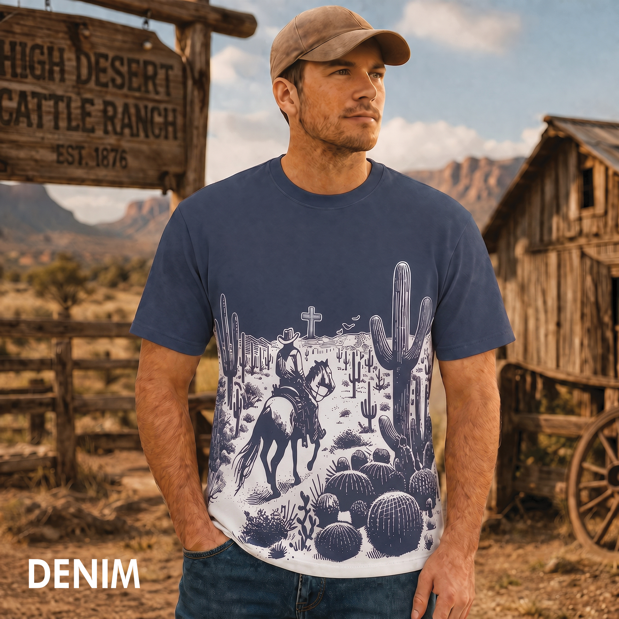 Vintage Western Cowboy All Over Print Shirt, Christian Cowboy Shirt