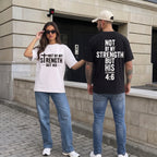 Not By My Strength But His Christian Shirt, Zechariah 4:6 Bible Verse Tee