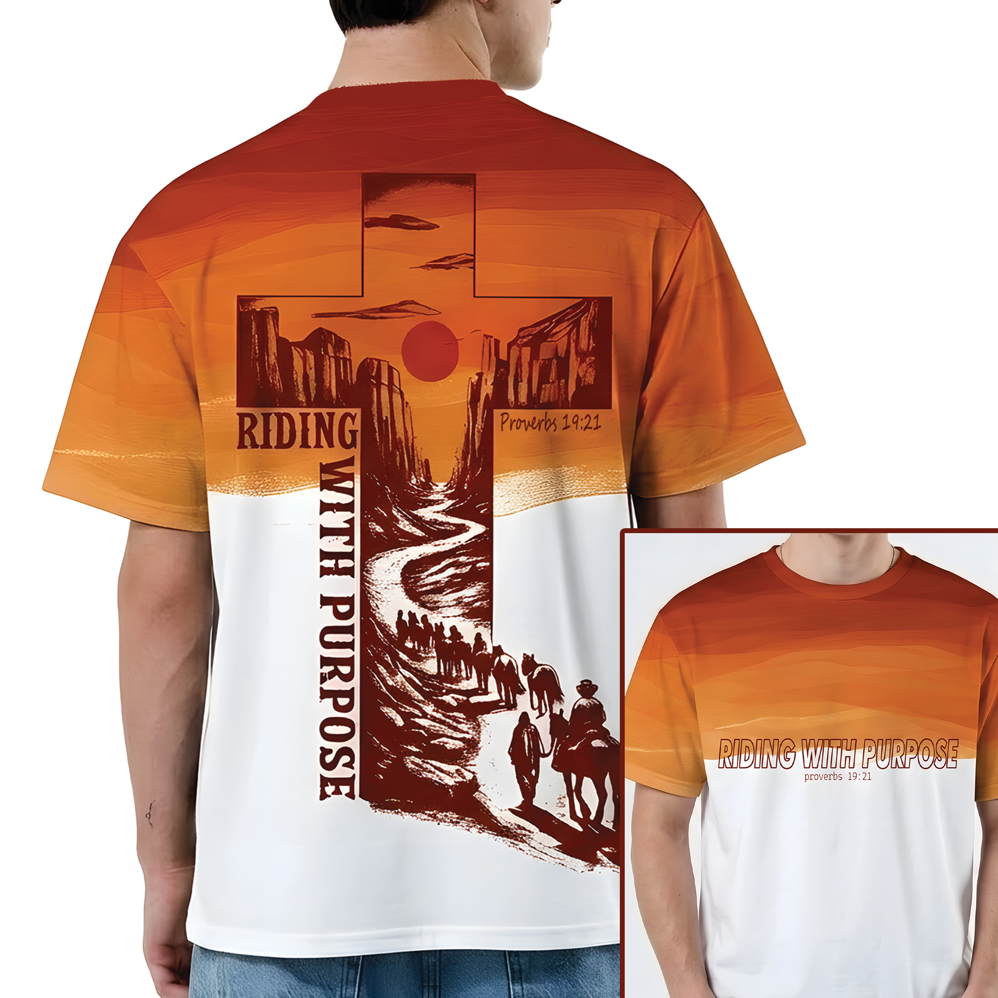 Riding with Purpose All Over Print Shirt, Regious Western Shirt