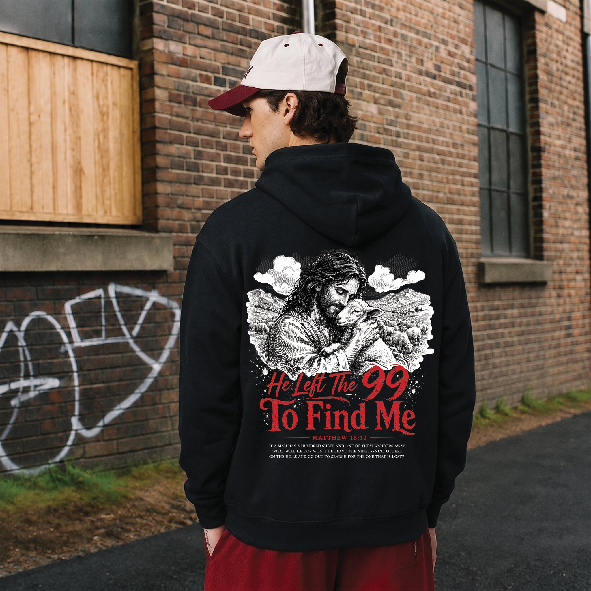 He Left the 99 to Find Me Christian Shirt, Matthew 18:12 Bible Verse Tee