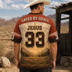 Cowboys Need Jesus Too Christian Football Jersey, Saved By Grace Western Cowboy Shirt