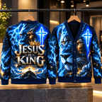 Jesus Is King Lion of Judah Christian Cardigan