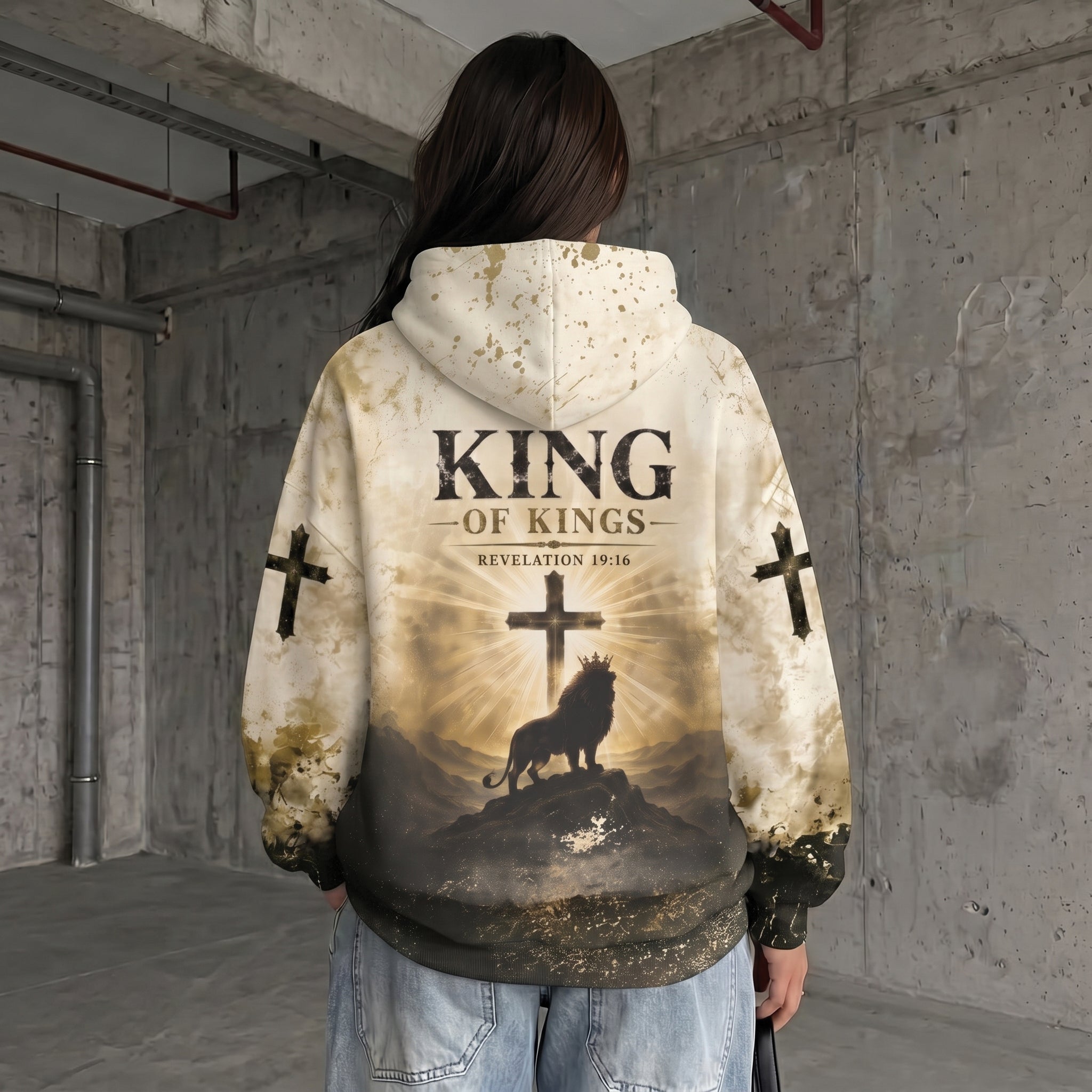 "Jesus Is King" Lion of Judah Unisex Hoodie – Christian Faith Streetwear