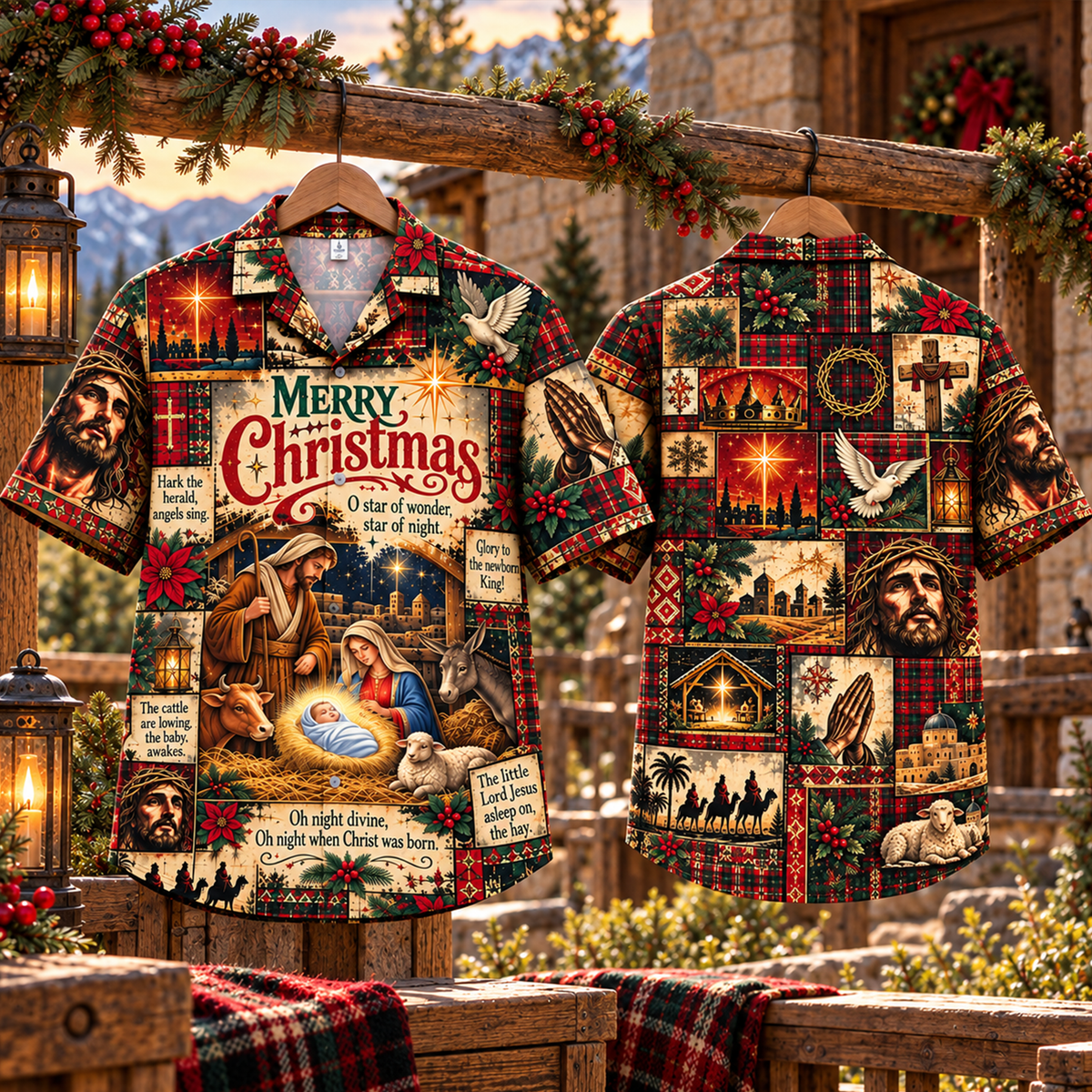 Christian Nativity Merry Christmas Hawaiian Shirt