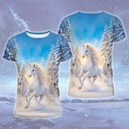 Winter Wonderland White Horse All Over Print Shirt