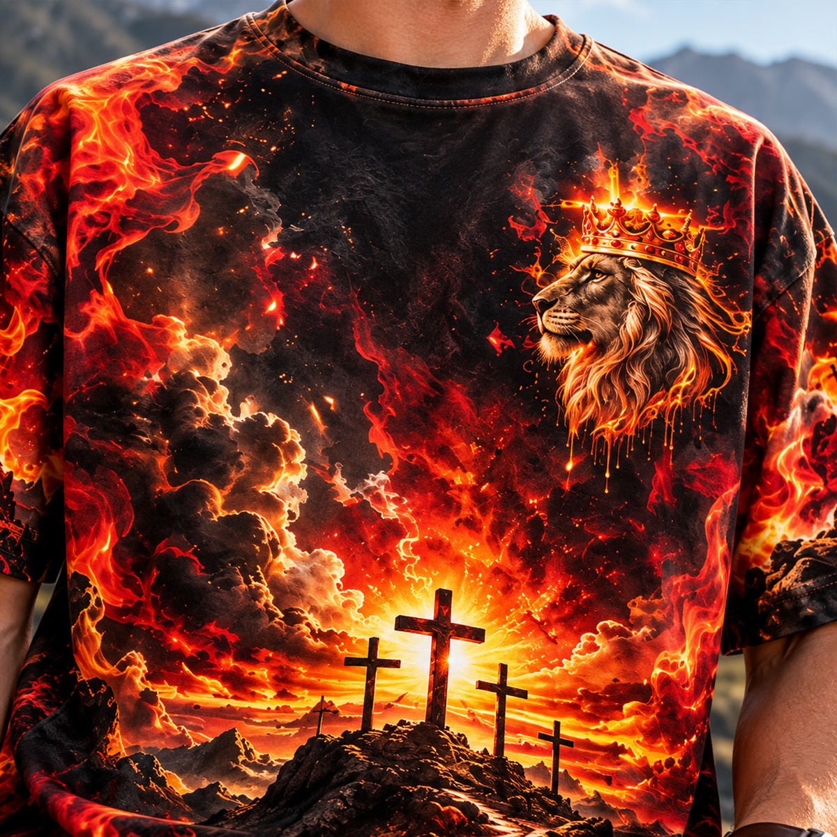 Jesus Lion of Judah Born as a Baby Coming Back as a King All Over Print Shirt