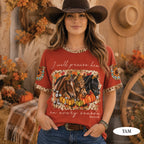 I Will Praise Him In Every Season Christian All Over Print Shirt, Fall Horses Shirt