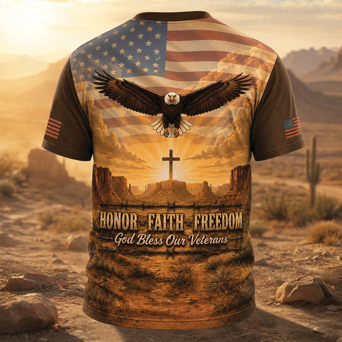 The Lord Is My Shepherd Christian All Over Print Shirt, Psalm 23 Cowboy Veteran Shirt
